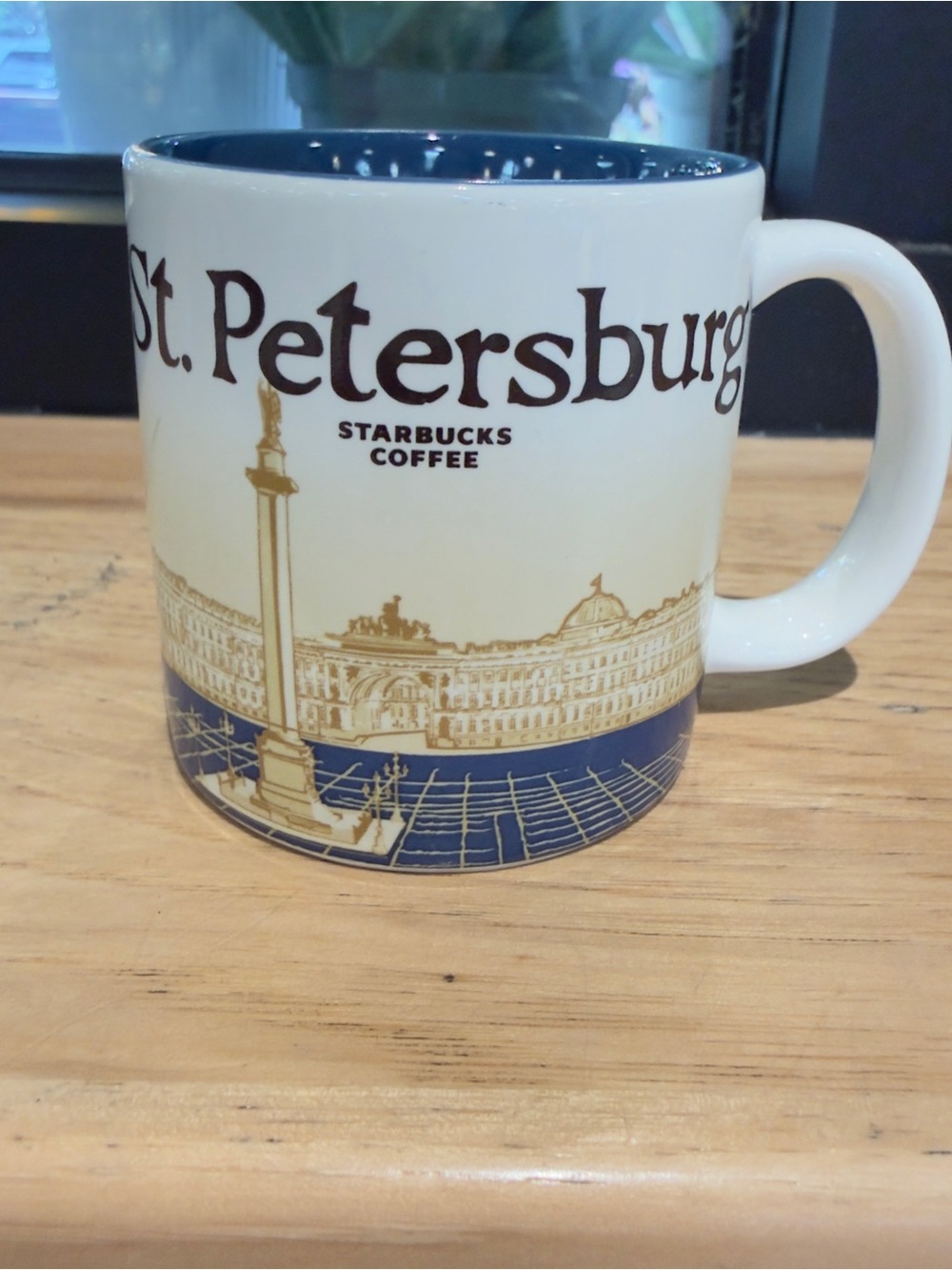 Starbucks St. Petersburg Mini Ceramic Mug in White, Blue and Gold